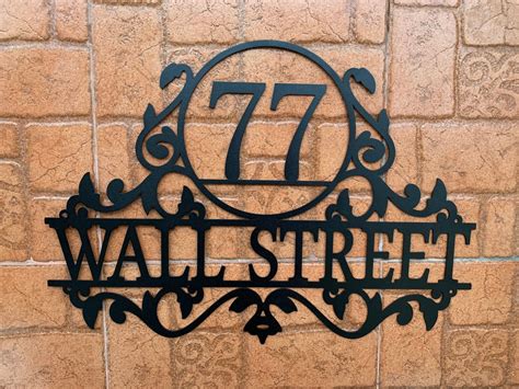 custom metal house number signs|outdoor metal address signs.